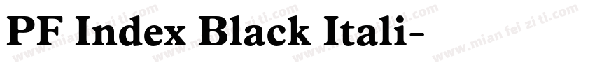 PF Index Black Itali字体转换